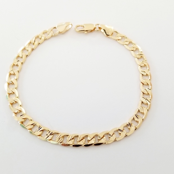 18K Gold filled Other - 18K GF diamond cut cuban men's bracelet. New